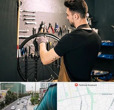 تعمیرکار دوچرخه در بلوار فرحزادی
