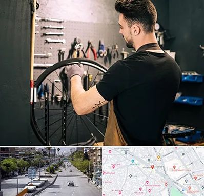 تعمیرکار دوچرخه در خیابان زند شیراز 