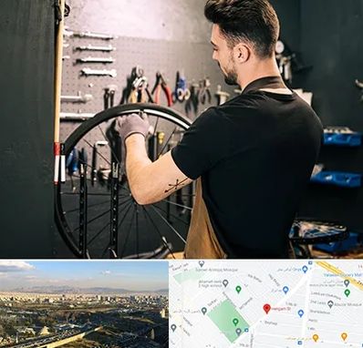 تعمیرکار دوچرخه در هنگام