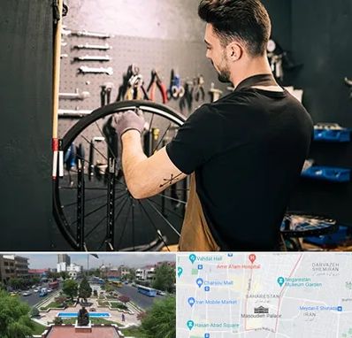 تعمیرکار دوچرخه در بهارستان 