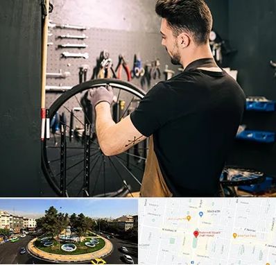 تعمیرکار دوچرخه در هفت حوض 