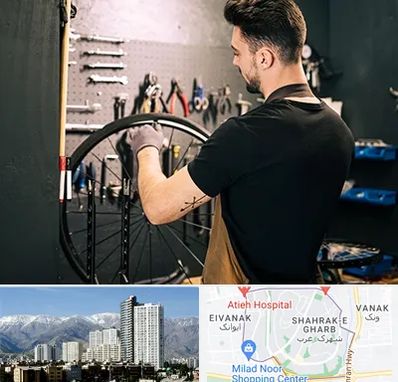 تعمیرکار دوچرخه در شهرک غرب 