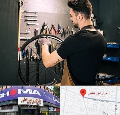 تعمیرکار دوچرخه در امین حضور