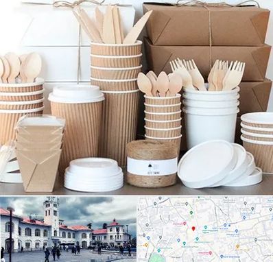 فروش ظروف یکبار مصرف در میدان شهرداری رشت 