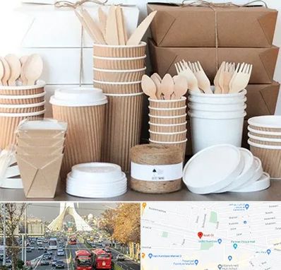 فروش ظروف یکبار مصرف در خیابان آزادی 