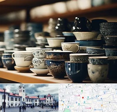 فروش ظروف چینی در میدان شهرداری رشت 