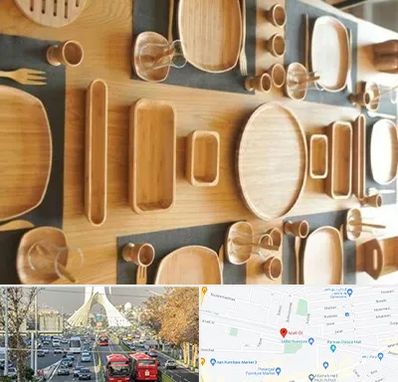 فروش ظروف چوبی در خیابان آزادی 