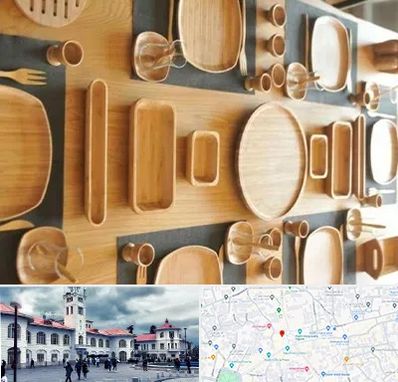 فروش ظروف چوبی در میدان شهرداری رشت 