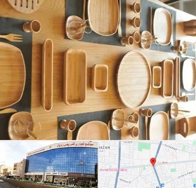 فروش ظروف چوبی در نصف راه تبریز