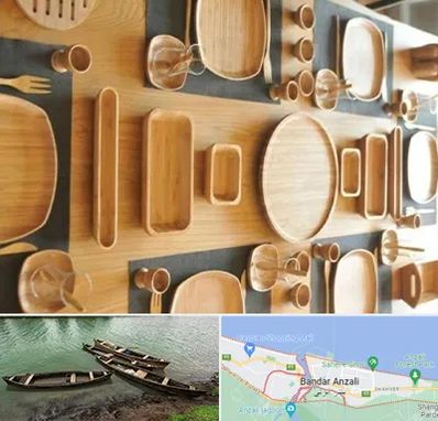 فروش ظروف چوبی در بندر انزلی