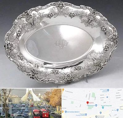 فروش ظروف نقره در خیابان آزادی