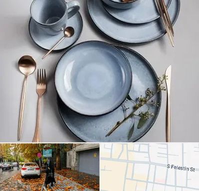 فروش ظروف سرامیکی در خیابان فلسطین