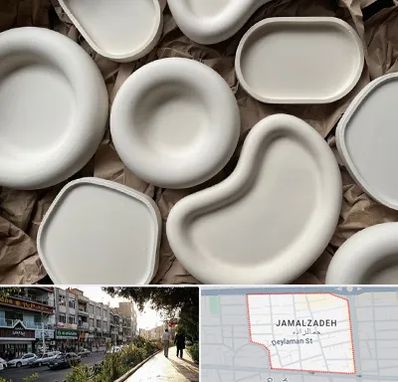 فروش ظروف سفالی در خیابان جمالزاده