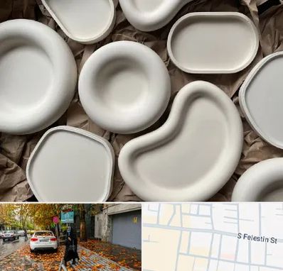 فروش ظروف سفالی در خیابان فلسطین