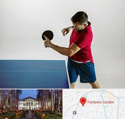 سالن تنیس روی میز در باغ فردوس