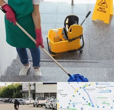 نظافت راه پله در قدوسی شرقی شیراز