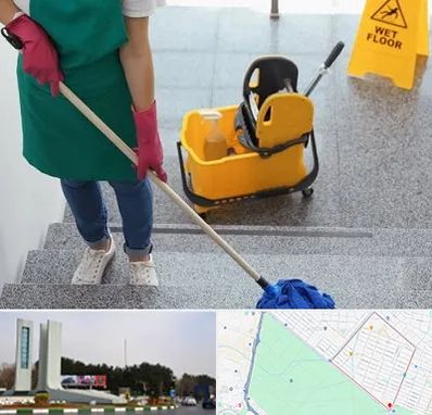 نظافت راه پله در بلوار فلسیطین مشهد