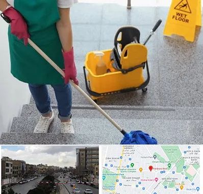 نظافت راه پله در بلوار فردوسی مشهد