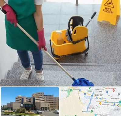 نظافت راه پله در صیاد شیرازی مشهد