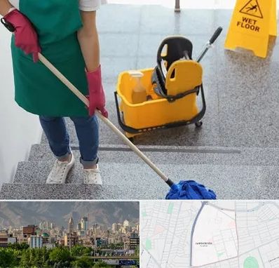 نظافت راه پله در جمشیدیه