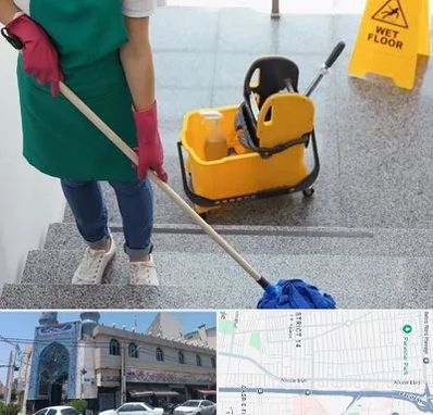 نظافت راه پله در بلوار ابوذر