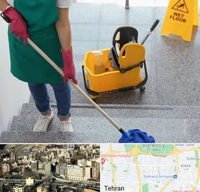 نظافت راه پله در مرزداران