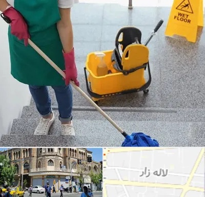 نظافت راه پله در لاله زار
