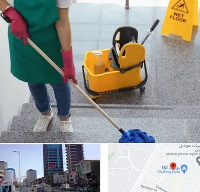 نظافت راه پله در چهارراه طالقانی کرج