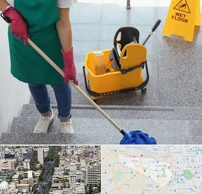 نظافت راه پله در منطقه 18 تهران