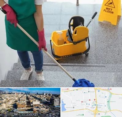 نظافت راه پله در شهرک راه آهن