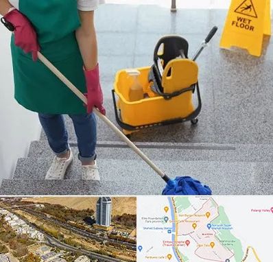 نظافت راه پله در خیابان نیایش شیراز