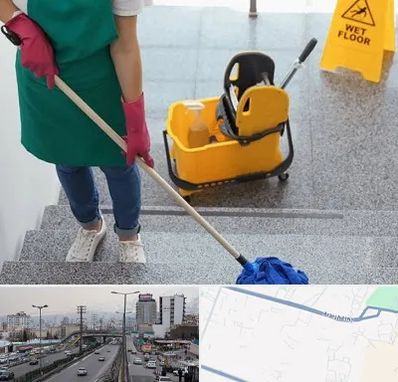 نظافت راه پله در بلوار ارتش