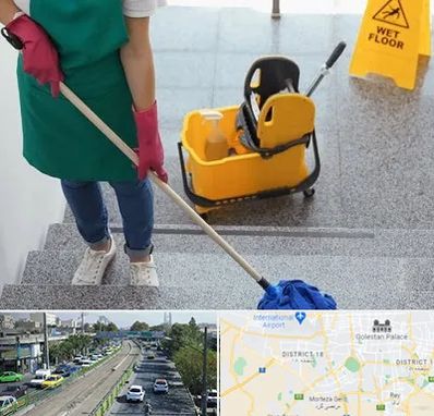 نظافت راه پله در جنوب تهران