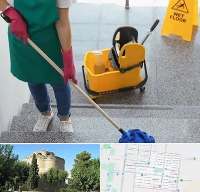 نظافت راه پله در مرداویج اصفهان