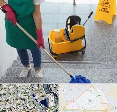 نظافت راه پله در قاسم آباد مشهد