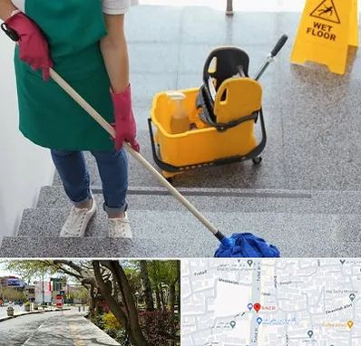 نظافت راه پله در خیابان توحید اصفهان