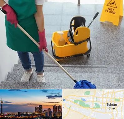 نظافت راه پله در غرب تهران تهران