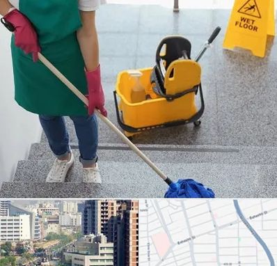 نظافت راه پله در خیابان بهشتی