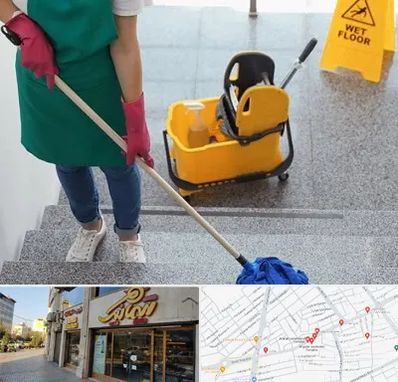 نظافت راه پله در عطاران قم