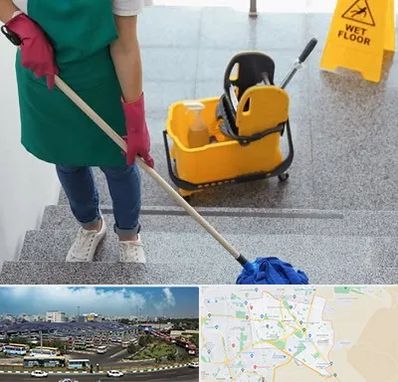 نظافت راه پله در منطقه 15 تهران