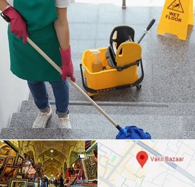 نظافت راه پله در بازار وکیل شیراز