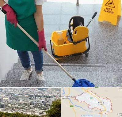 نظافت راه پله در یاسوج