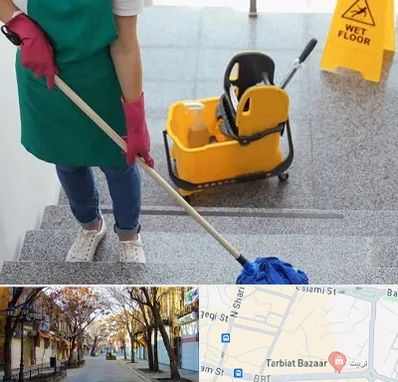 نظافت راه پله در تربیت تبریز
