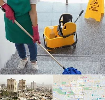 نظافت راه پله در منطقه 5 تهران