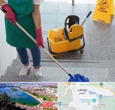 نظافت راه پله در لاهیجان