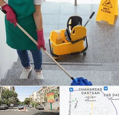 نظافت راه پله در چهارصد دستگاه