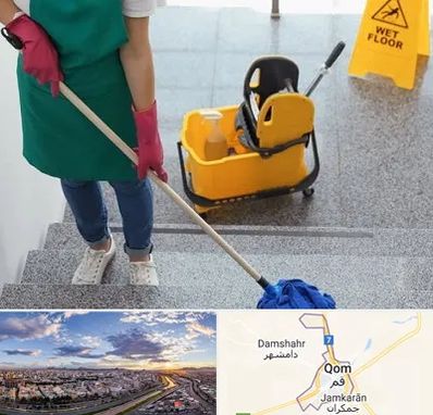 نظافت راه پله در قم