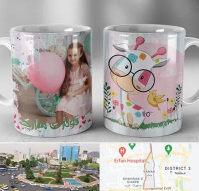 چاپ روی لیوان در ونک 