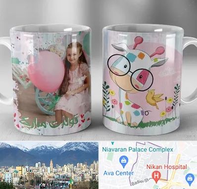 چاپ روی لیوان در آجودانیه 