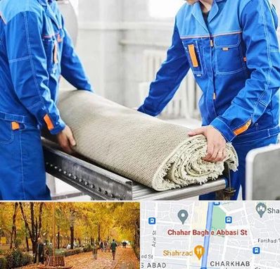 قالی شویی در چهارباغ اصفهان
